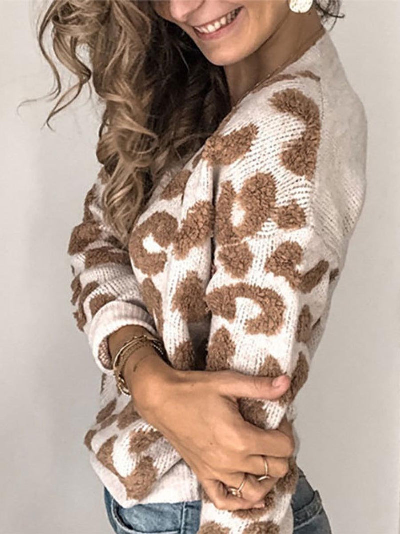 Stunncal Leopard Jacquard Sweater