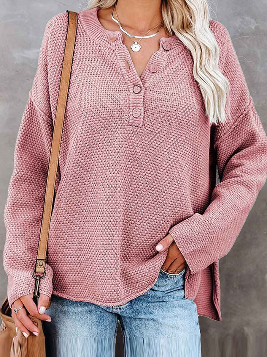 Stunncal Comfy Button Sweater