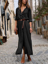 Stunncal Fashionable Loose Long Sleeved Maxi Dress