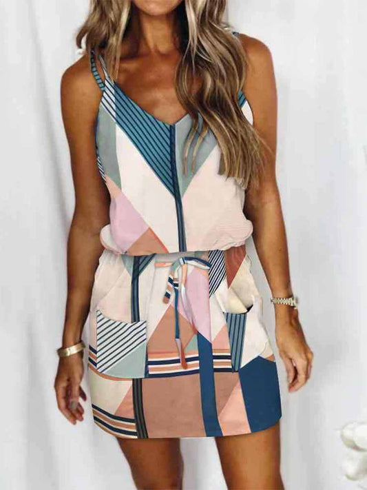 Stunncal Printed Sleeveless Mini Dress