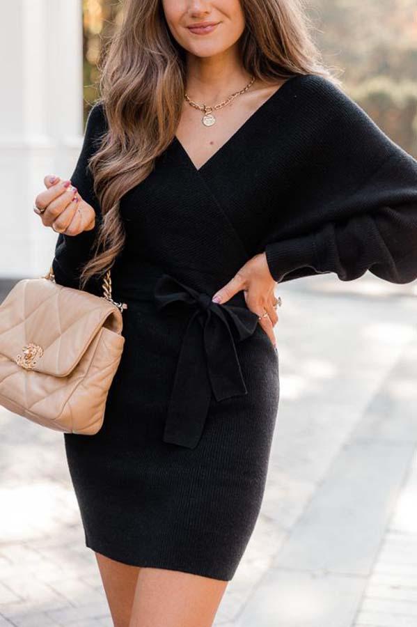 Stunncal Future Happiness Chelsea Wrap Sweater Dress