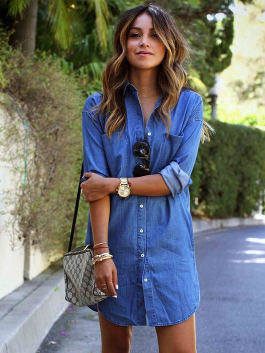 Stunncal Denim Blue Shirt Dress