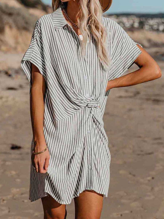 Stunncal Knot Striped Dress