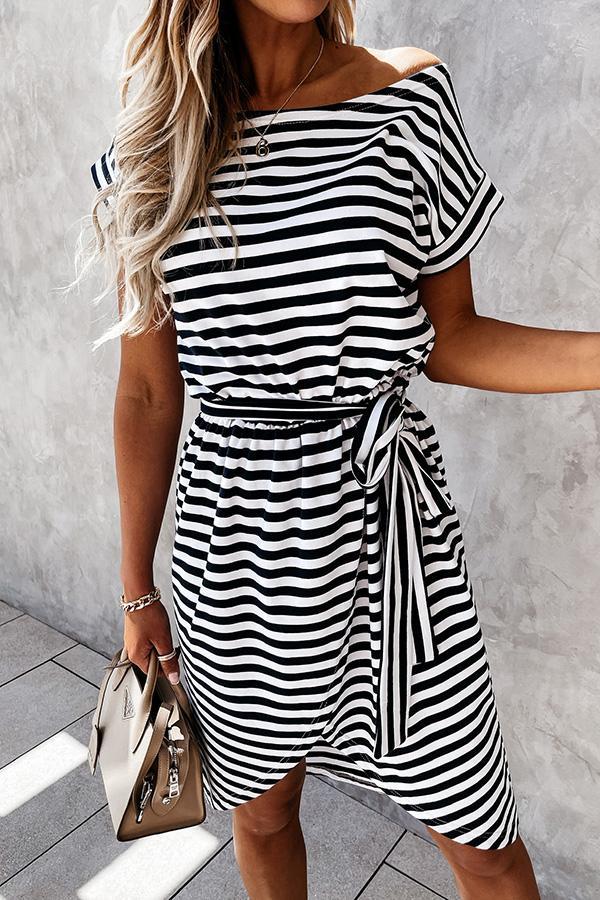 Stunncal Hilton Cotton Blend Striped T-shirt Dress