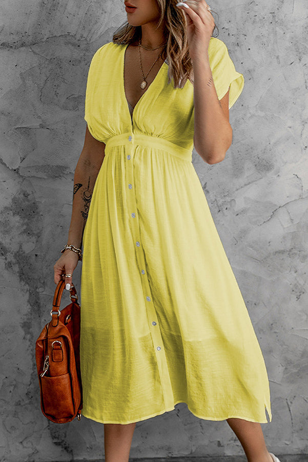 Stunncal Bubbles At Brunch Button Up Midi Dress