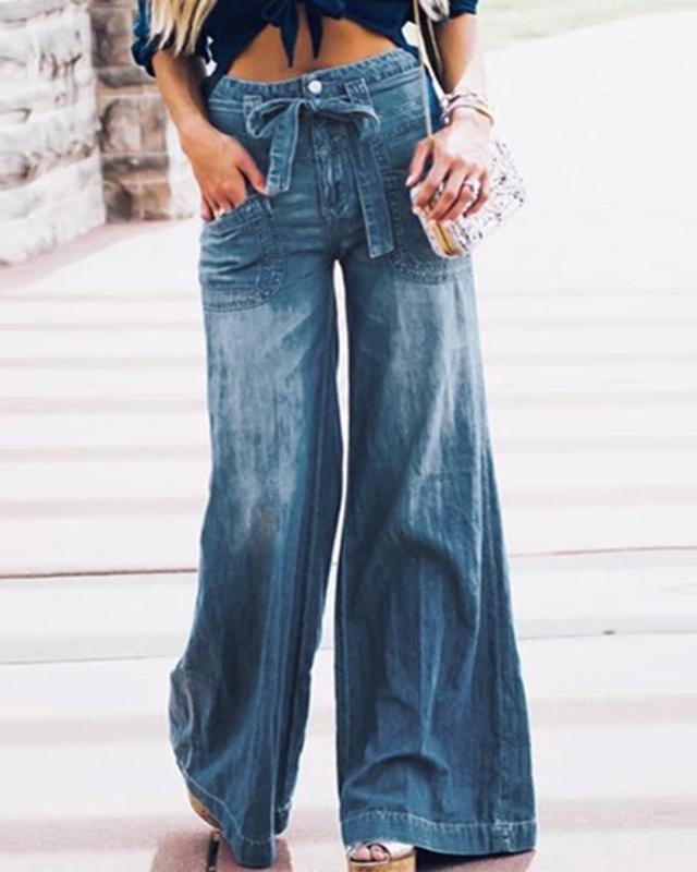 Stunncal Lace Up Flare Jeans