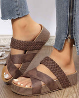Stunncal Thick Soled Woven Sandals