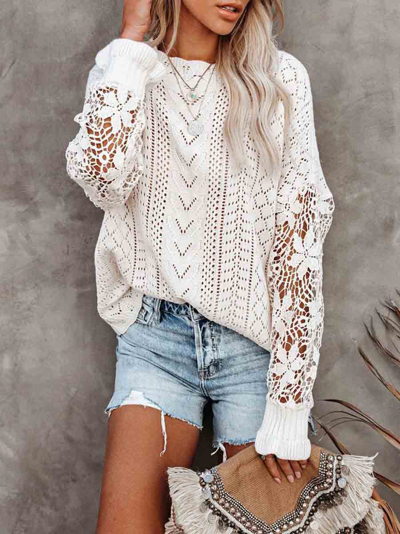 Stunncal Lace Hollow Sweater